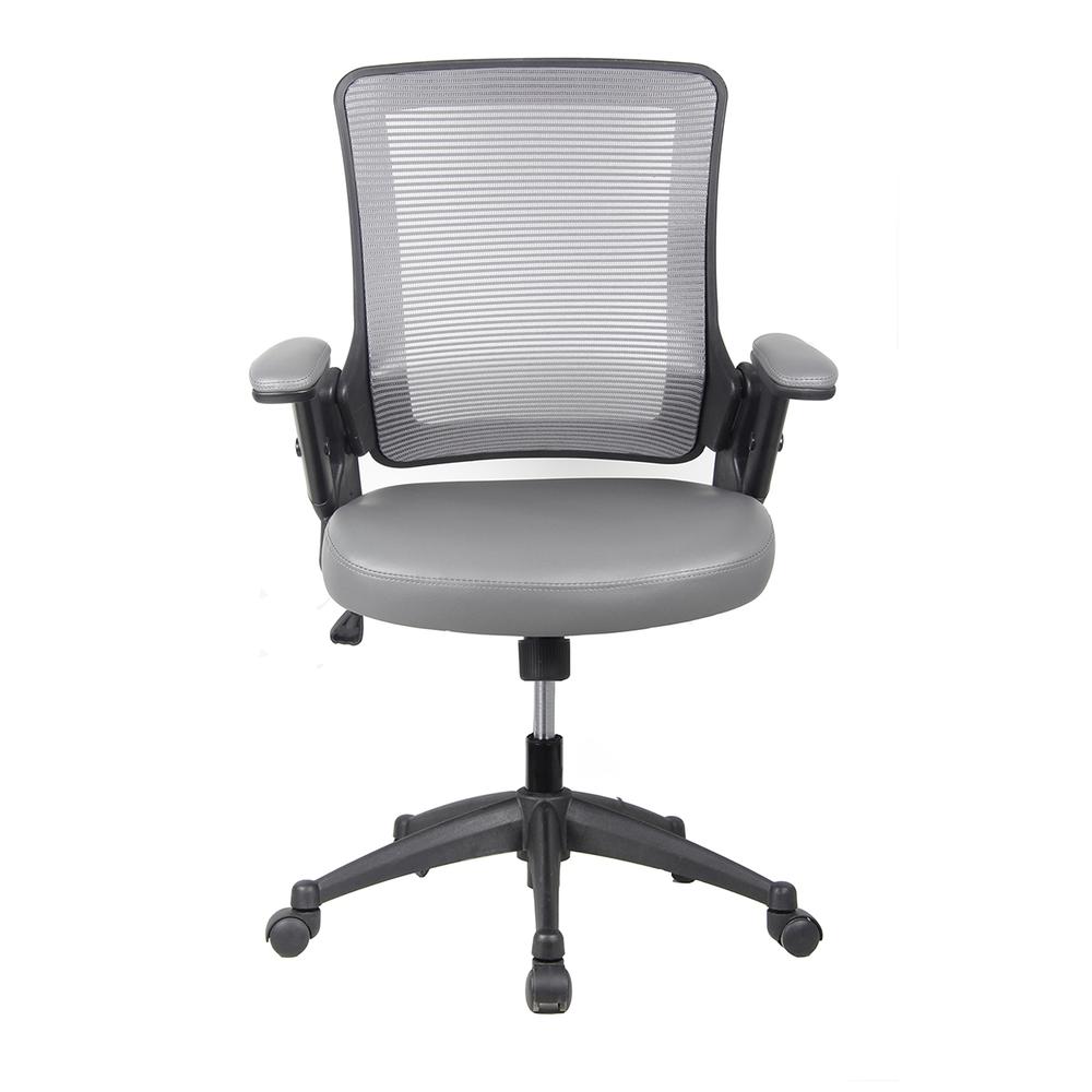 Mid-Back Mesh Task Office Chair with Flip Up Arms. Color: Gray - Techni Mobili