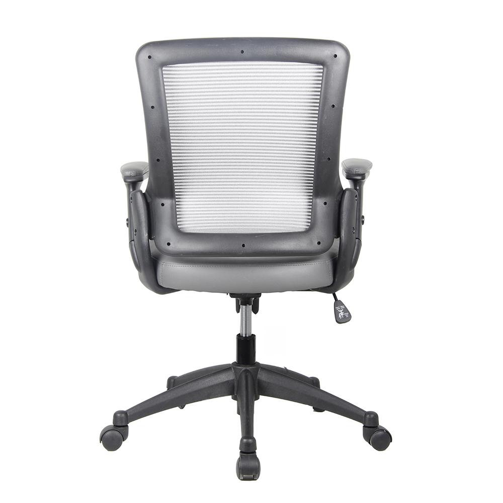 Mid-Back Mesh Task Office Chair with Flip Up Arms. Color: Gray - Techni Mobili