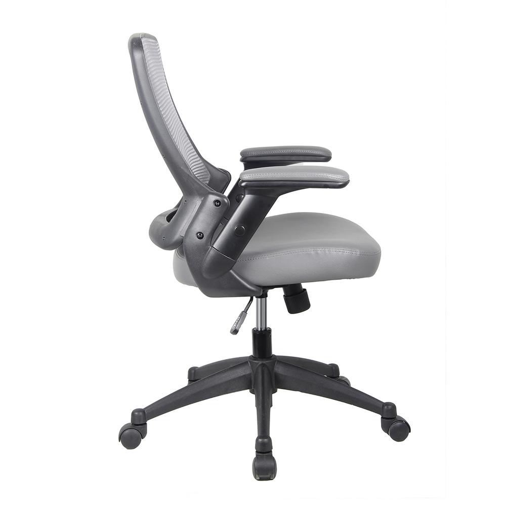 Mid-Back Mesh Task Office Chair with Flip Up Arms. Color: Gray - Techni Mobili