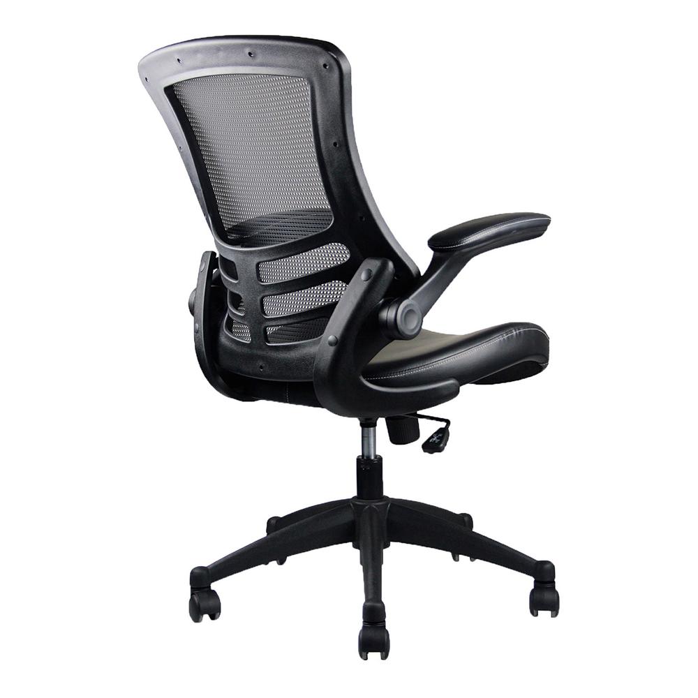 Stylish Mid-Back Mesh Office Chair With Adjustable Arms. Color: Black - Techni Mobili