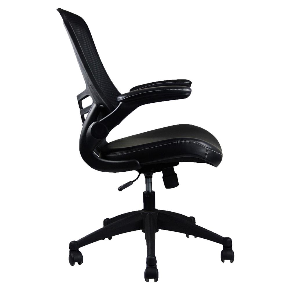 Stylish Mid-Back Mesh Office Chair With Adjustable Arms. Color: Black - Techni Mobili