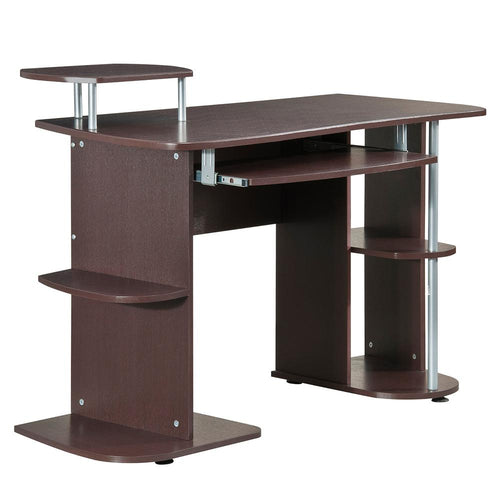 Complete Computer Workstation Desk With Storage. Color: Chocolate - Techni Mobili