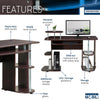 Complete Computer Workstation Desk With Storage. Color: Chocolate - Techni Mobili