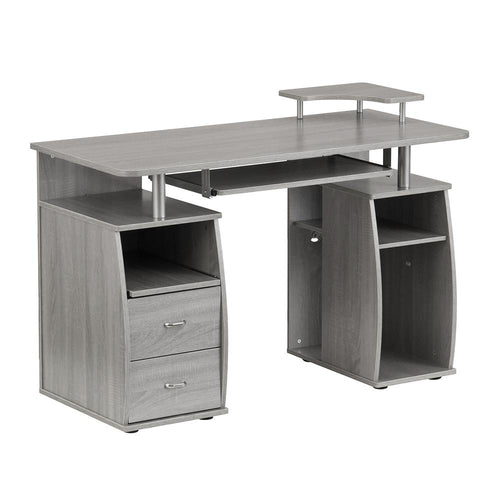 Complete Computer Workstation Desk With Storage, Gray - Techni Mobili