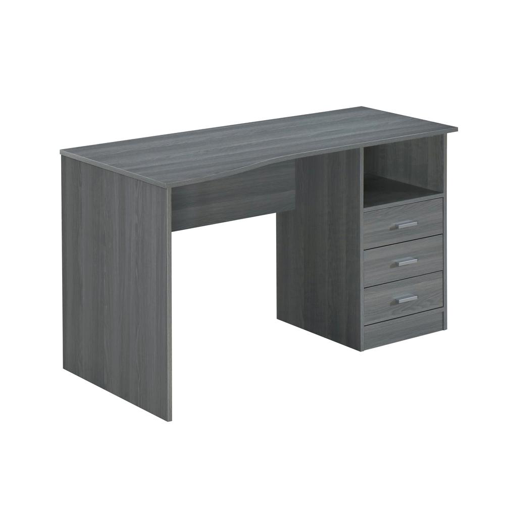 Classic Computer Desk with Multiple Drawers, Grey - Techni Mobili