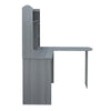 Techni Mobili Modern L-Shaped Desk with Hutch, Grey