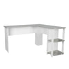 Techni Mobili Modern L-Shaped Desk with Side Shelves, Grey - RTA Products