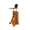 Rolling Adjustable Height Laptop Cart With Storage. Color: Woodgrain - Techni Mobili