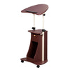 Rolling Adjustable Laptop Cart With Storage. Color: Chocolate - Techni Mobili
