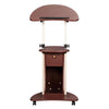 Rolling Adjustable Laptop Cart With Storage. Color: Chocolate - Techni Mobili