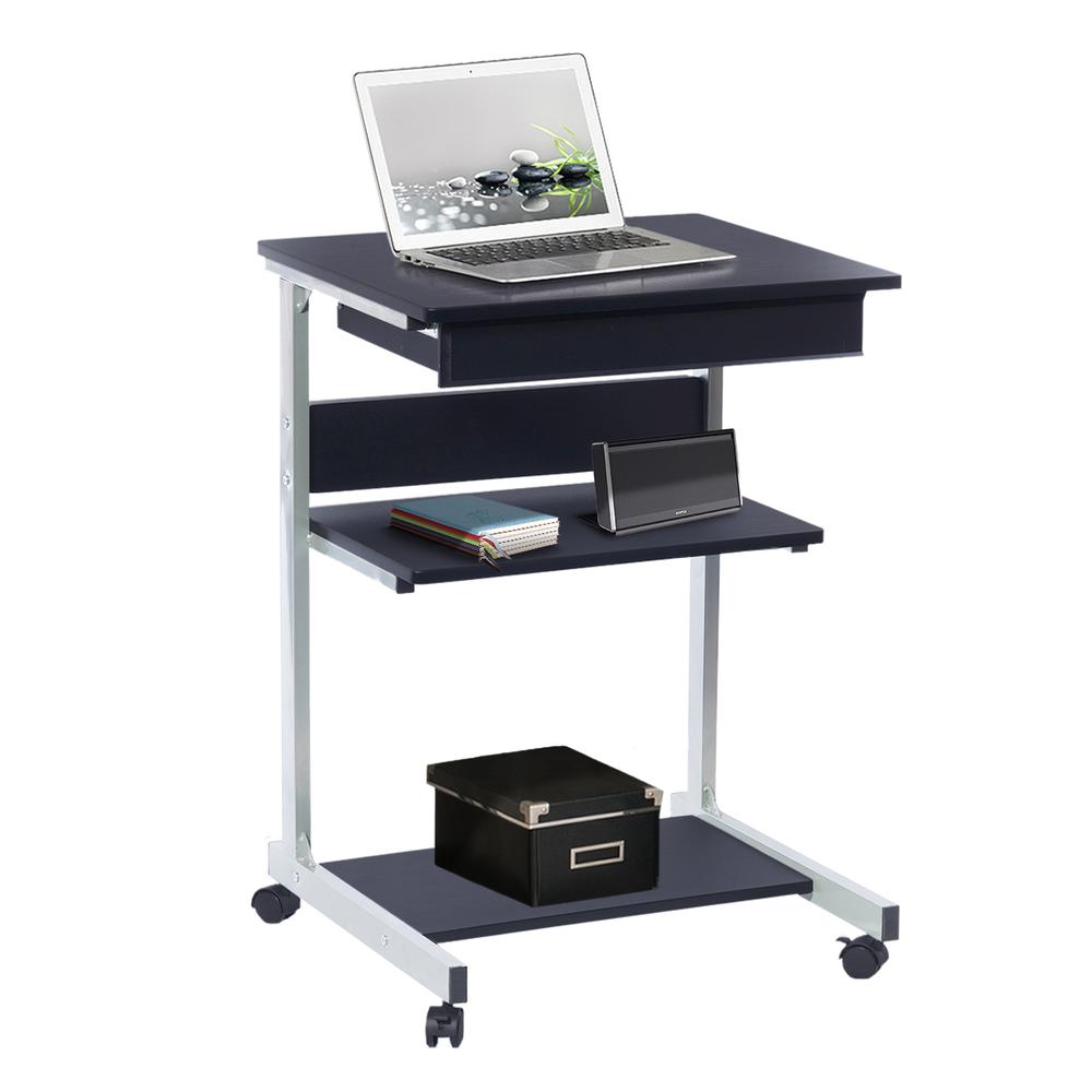Rolling Laptop Cart with Storage. Color: Graphite - Techni Mobili