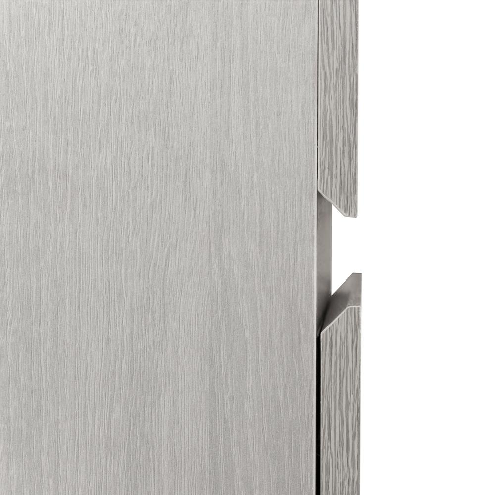 Rolling two Drawer Vertical Filing Cabinet with Lock and Storage, Grey - Techni Mobili