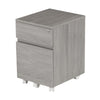 Rolling two Drawer Vertical Filing Cabinet with Lock and Storage, Grey - Techni Mobili