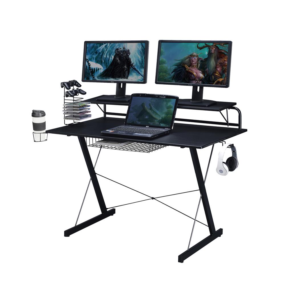 Gaming Computer Desk Setup with Organizers - Techni Sport