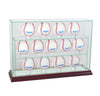 13 Baseball Upright Display Case with Cherry Moulding