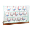 13 Baseball Upright Display Case with Walnut Moulding