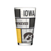 Iowa Hawkeyes Pint Glass 16oz Quilted Stained Boxed - Logo Brands