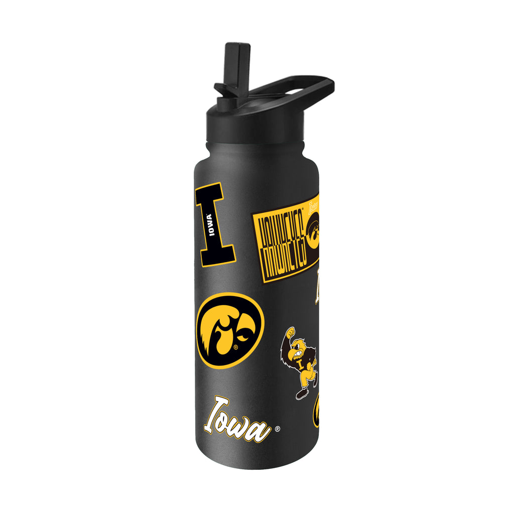 Iowa Hawkeyes Quencher Bottle 34oz Stainless Steel Dreamweave - Logo Brands