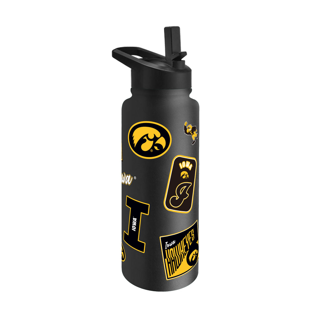 Iowa Hawkeyes Quencher Bottle 34oz Stainless Steel Dreamweave - Logo Brands