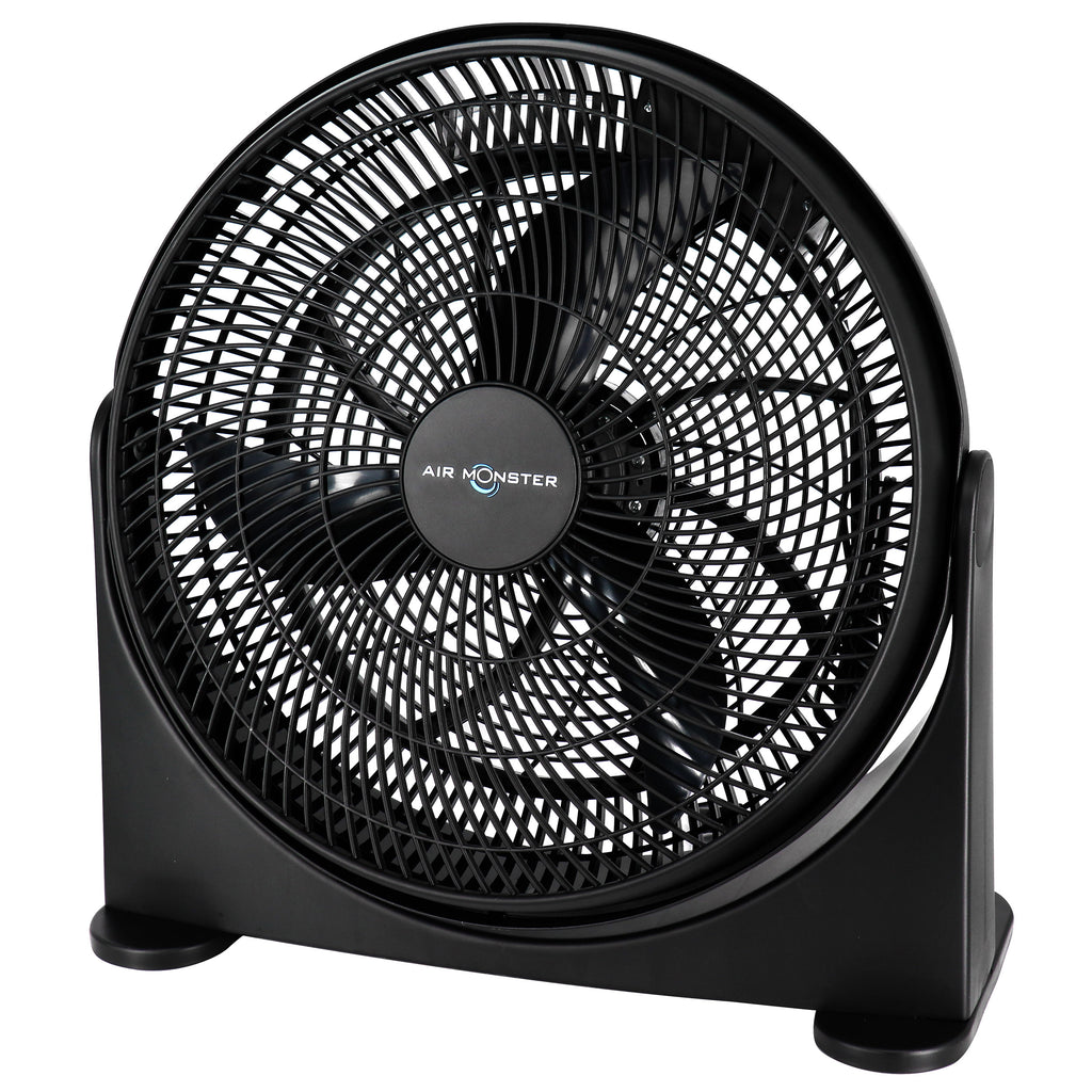 Air Monster  16 Inch Air Circulator 3 Speed Adjustable Angle Floor Fan in Black