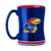Kansas Jayhawks Coffee Mug 14oz Sculpted Relief Team Color - Logo Brands