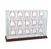 15 Baseball Upright Display Case with Cherry Moulding