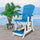 Fan Back Balcony Glider Made in the USA- Blue, White - American Furniture Classics