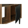 Mid Century Modern Accent Bookcase with Two Doors and 10 Storage Areas on Wood Legs - OS Home and Office Furniture