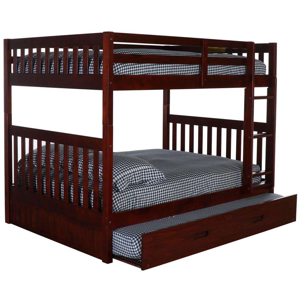 Full over Full Bunk Bed with Twin Sized Trundle - American Furniture Classics