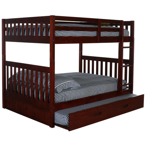 Full over Full Bunk Bed with Twin Sized Trundle - American Furniture Classics