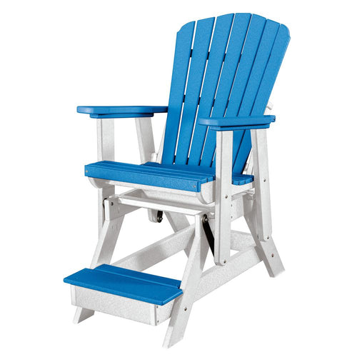 Fan Back Balcony Glider Made in the USA- Blue, White - American Furniture Classics