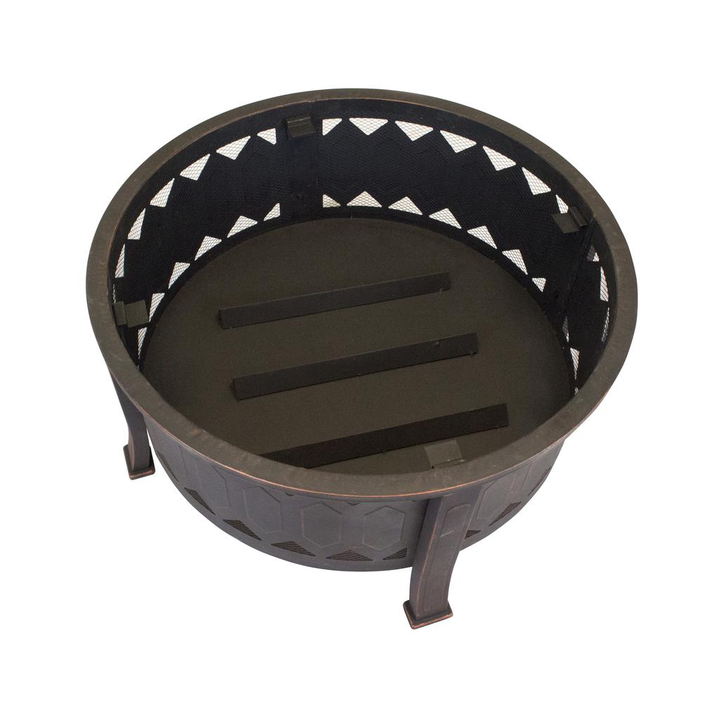 Outdoor Leisure Products 30 inch Round Firepit with Oil Rubbed Bronze Finish - American Furniture Classics