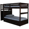 Mission Staircase Twin over Twin Bunk Bed with Seven Drawers - American Furniture Classics