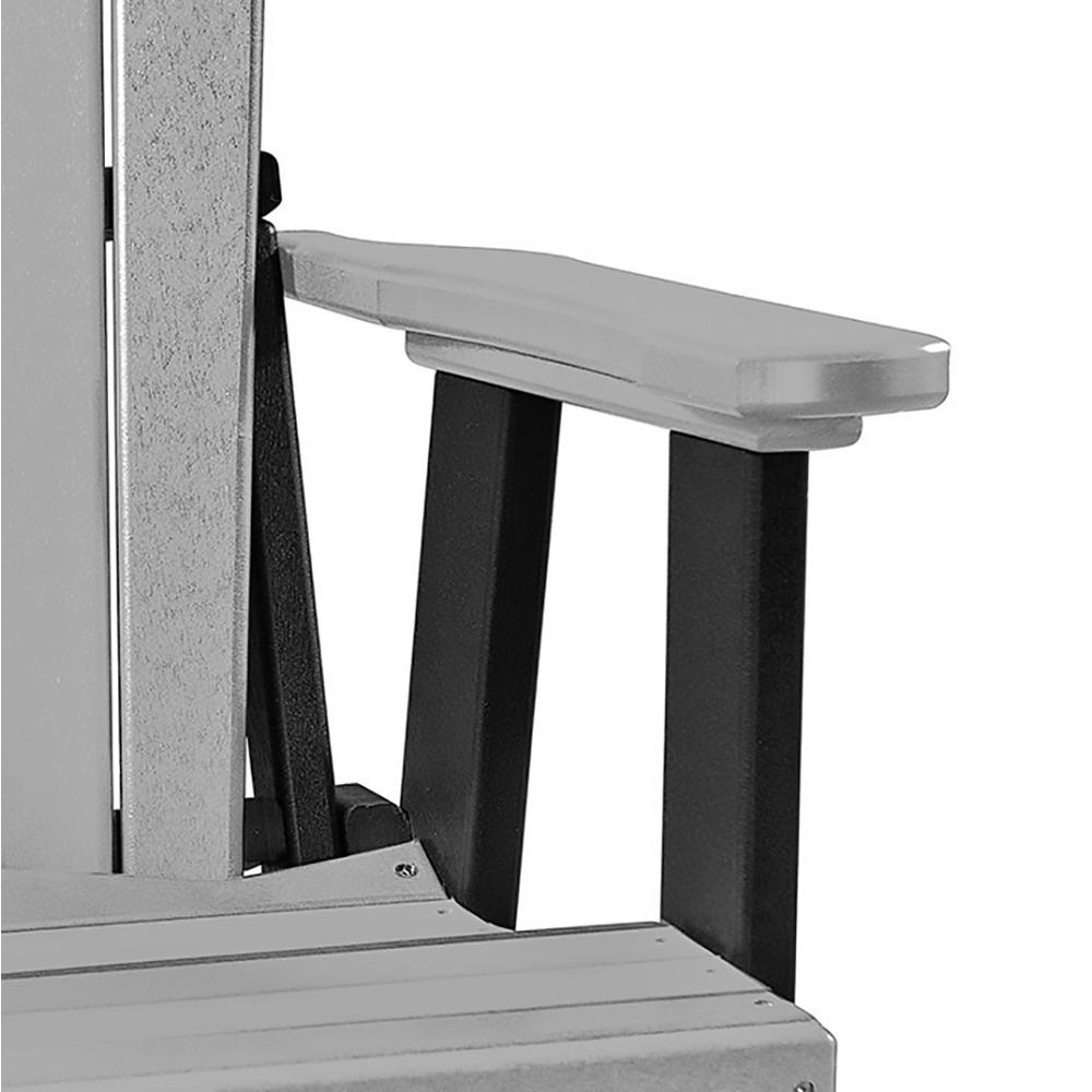 Double Glider with Center Table in Light Gray and Black - American Furniture Classics