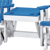 Double Glider with Center Table in Blue and White - American Furniture Classics