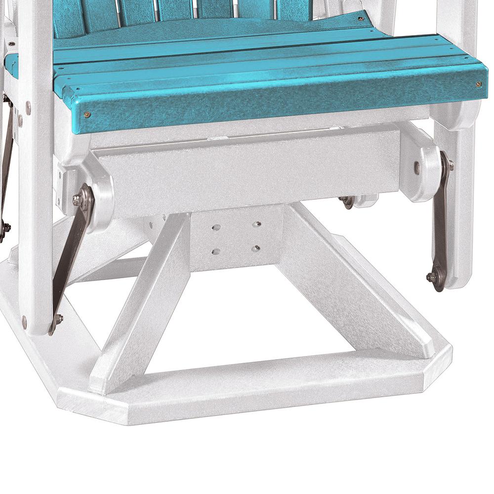 OS Home and Office Model 510ARW Fan Back Swivel Glider in Aruba Blue with a White Base, Made in the USA - American Furniture Classics