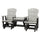 Double Glider with Center Table in Light Gray and Black - American Furniture Classics