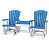 Double Glider with Center Table in Blue and White - American Furniture Classics