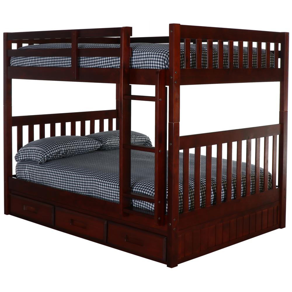 Full over Full Bunk Bed with Three Drawers - American Furniture Classics
