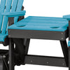 Double Glider with Center Table in Aruba Blue and Black - American Furniture Classics