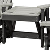 Double Glider with Center Table in Light Gray and Black - American Furniture Classics