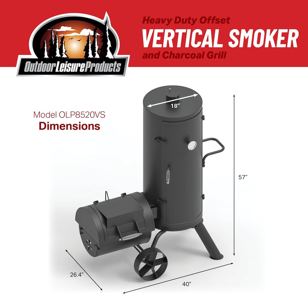 Multi Level Vertical Smoker and Charcoal Grill - American Furniture Classics