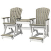 OS Home and Office Model 516WWWT-K Double Balcony Height Glider with Center Table in Weatherwood and White