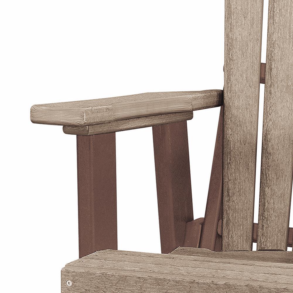 Double Glider with Center Table in Weatherwood and Tudor Brown - American Furniture Classics