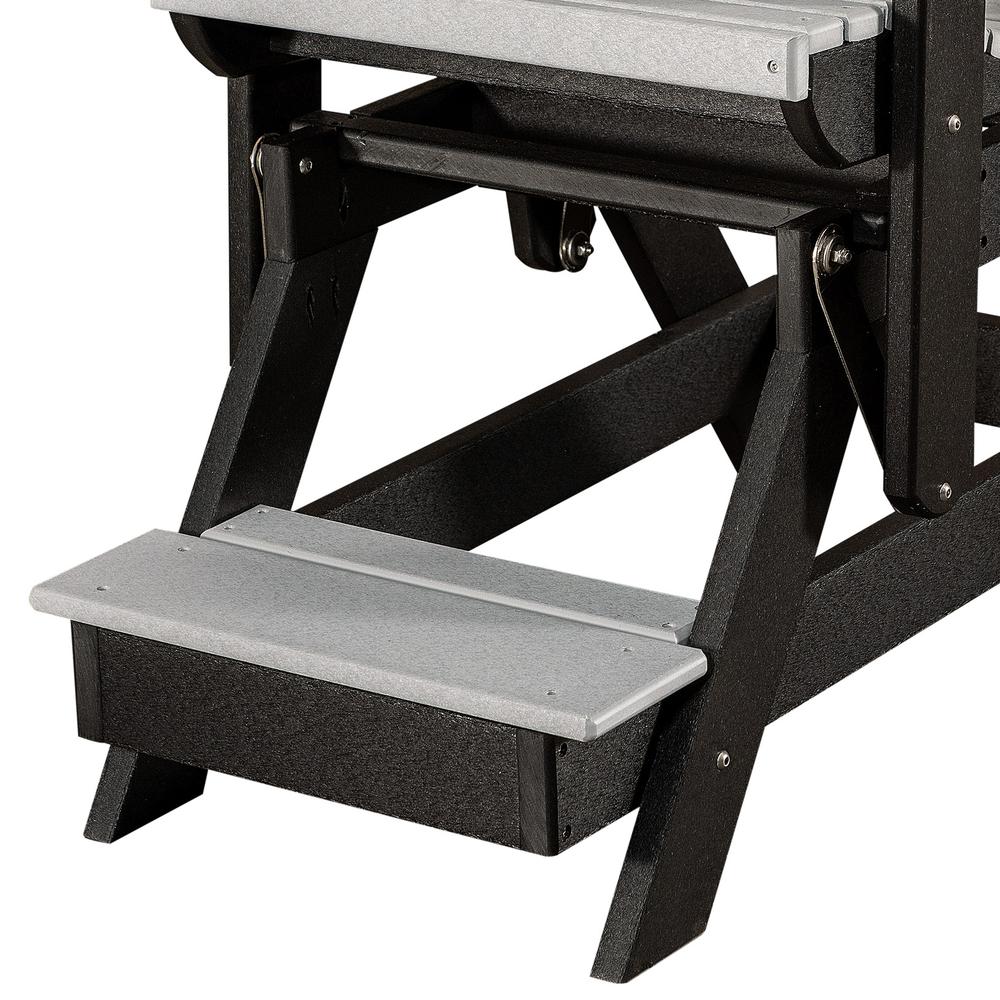 Fan Back Balcony Glider Made in the USA- Light Gray, Black - American Furniture Classics