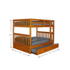 Full over Full Bunk Bed with Twin Sized Trundle - American Furniture Classics