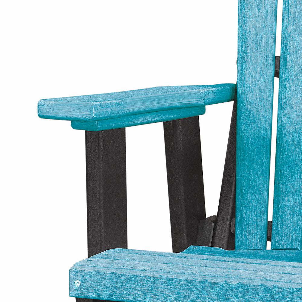 Double Glider with Center Table in Aruba Blue and Black - American Furniture Classics