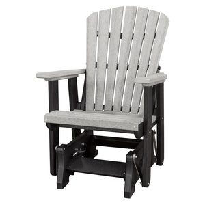 Fan Back Glider Made in the USA- Light Gray, Black - American Furniture Classics