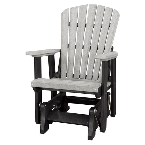 Fan Back Glider Made in the USA- Light Gray, Black - American Furniture Classics