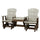 Double Glider with Center Table in Weatherwood and Tudor Brown - American Furniture Classics